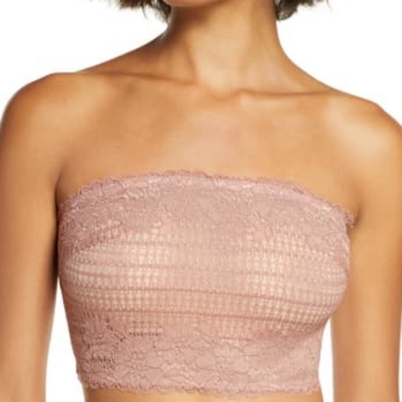 NWT $38 Free People Camilla Bandeau Bralette Small or Medium Vintage Rose Lace - Picture 7 of 13